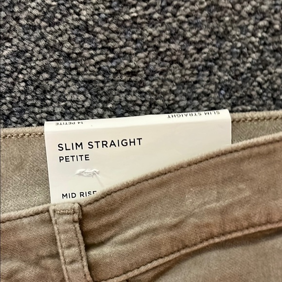 Loft outlet Tan Pants size 14 petite mid rise slim straight Bnwt - Picture 4 of 9